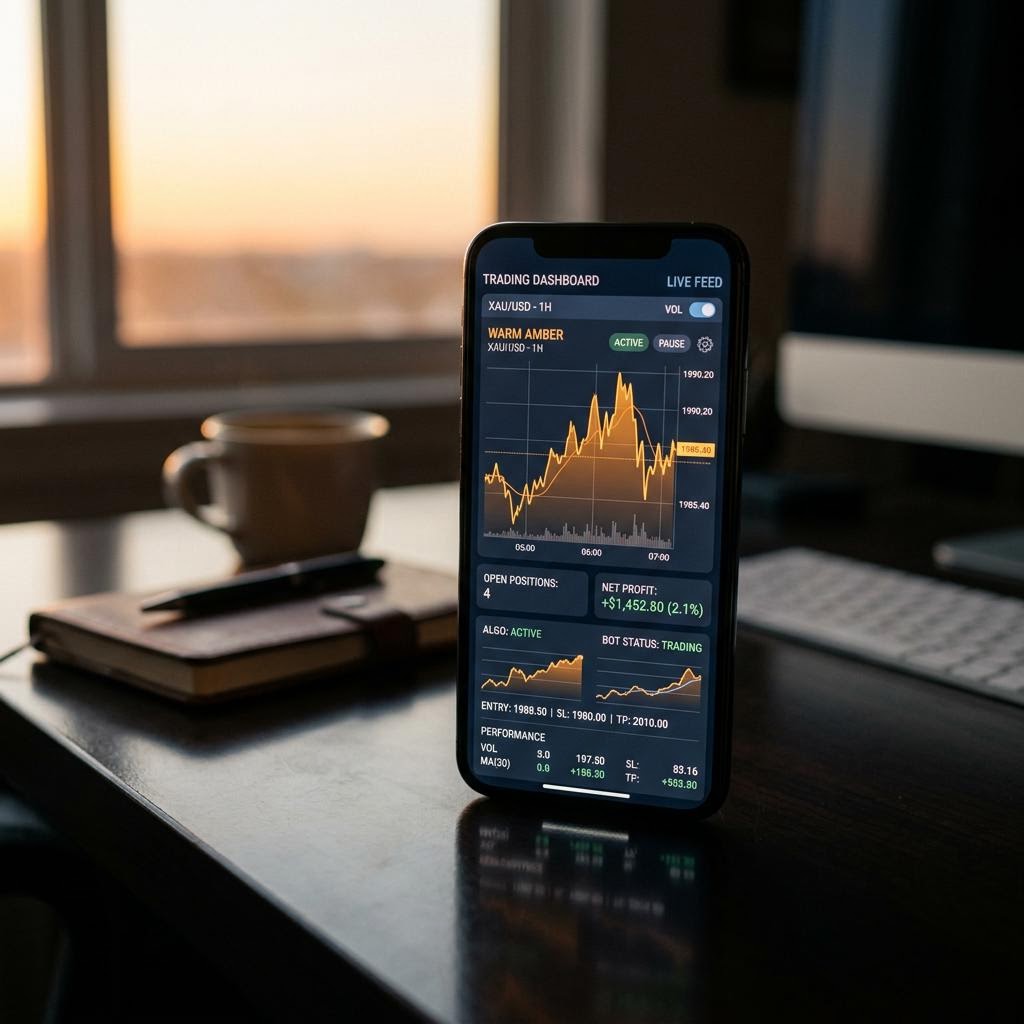 Tableau de bord Patrimoine Pulse sur écran de smartphone avec graphiques financiers